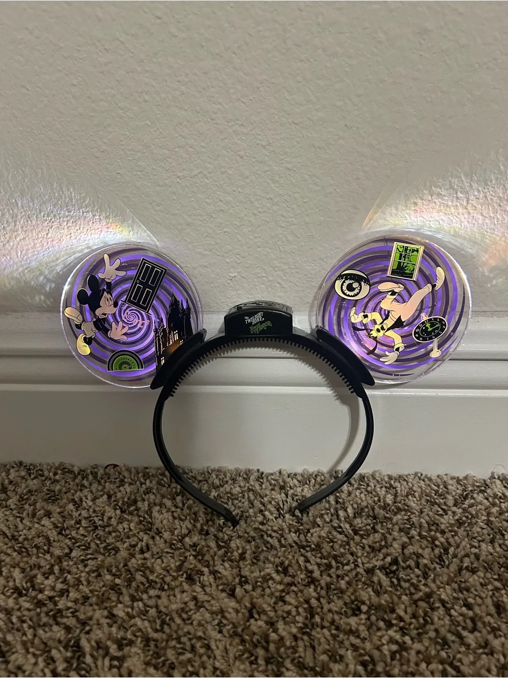 rare Disney Mickey Minnie Mouse Ears Twilight Zone Tower or Terror Light Up